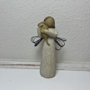 Demdaco Willow Tree Susan Lordi Angel of Friendship‎ Collectible Art W/Puppy Dog